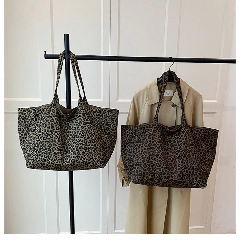 Fashion Leopard Print Shoulder Bag Large Capacity Hand-held Women Tote Bag Texture Underarm Bag Crossbody Bag