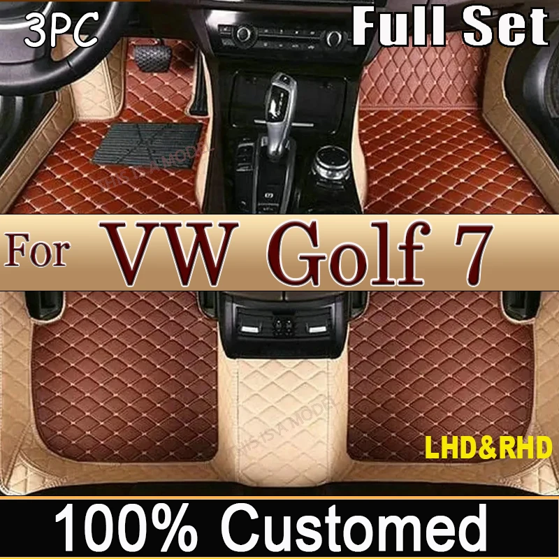 

Car Floor Mats For Volkswagen VW Golf 7 7.5 GTE GTD GTI 2012~2020 Carpets Leather Mat Rugs Pad Interior Parts Car Accessories