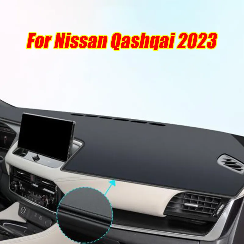 

Черный кожаный чехол для приборной панели, защитный коврик для приборной панели, коврик для Nissan Qashqai 2023,