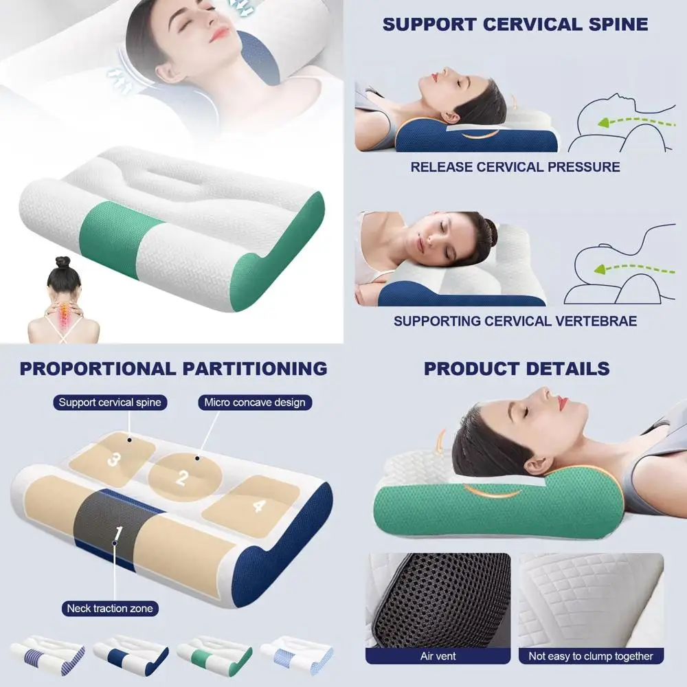 

Эргономичная подушка для поддержки шеи при улучшенном комфорте сна и шее в 2023 году, предназначенная для облегчения растяжения шеи