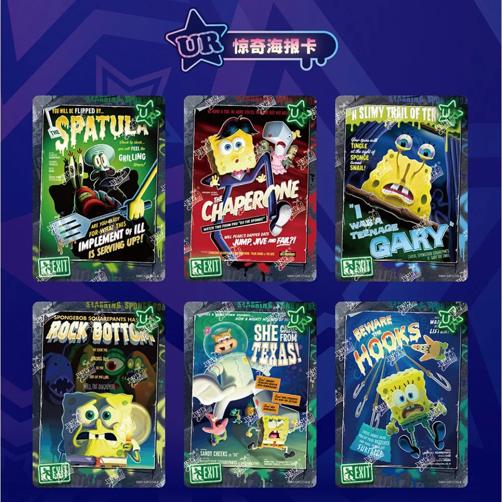 Kayou SpongeBob SquarePants Collection Card for Child Sandy Cheeks Gary The Snail Comedy Animation Limited Game Card Kids Gifts