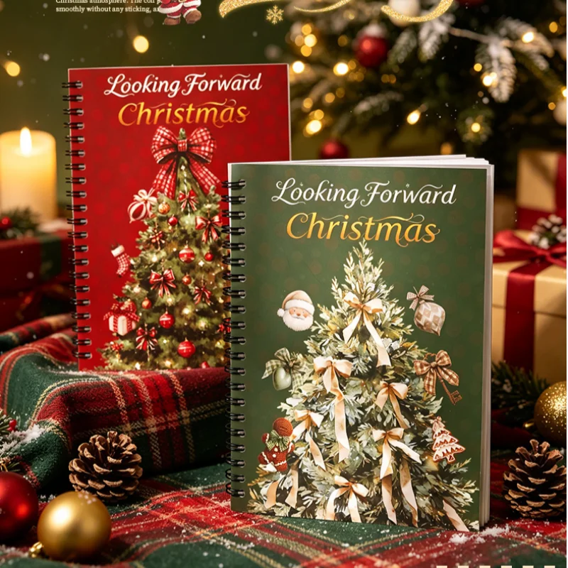 Christmas Theme Coil Binding Sticker Book Festival Decals for Scrapbooking Journal DIY Craft Supplies