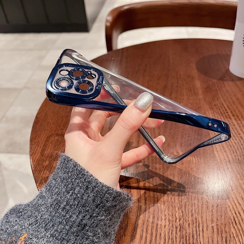 Luxury Soft Electroplate Case For iPhone 11 12 13 14 Pro Max X XS XR 7 8 Plus SE 2020 Mini Transparent Protection Cover