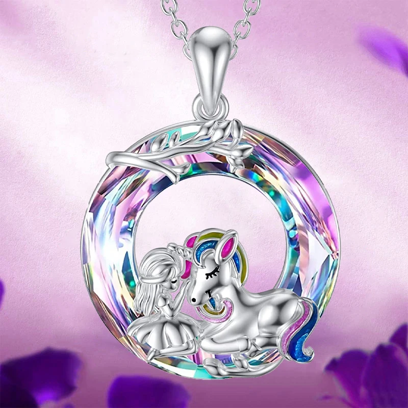 Jewelry for Women Unicorn Girl Necklace Unicorn Crystal Pendant Jewelry Gift for Girl Women Aesthetic Luxury Designer Jewelry