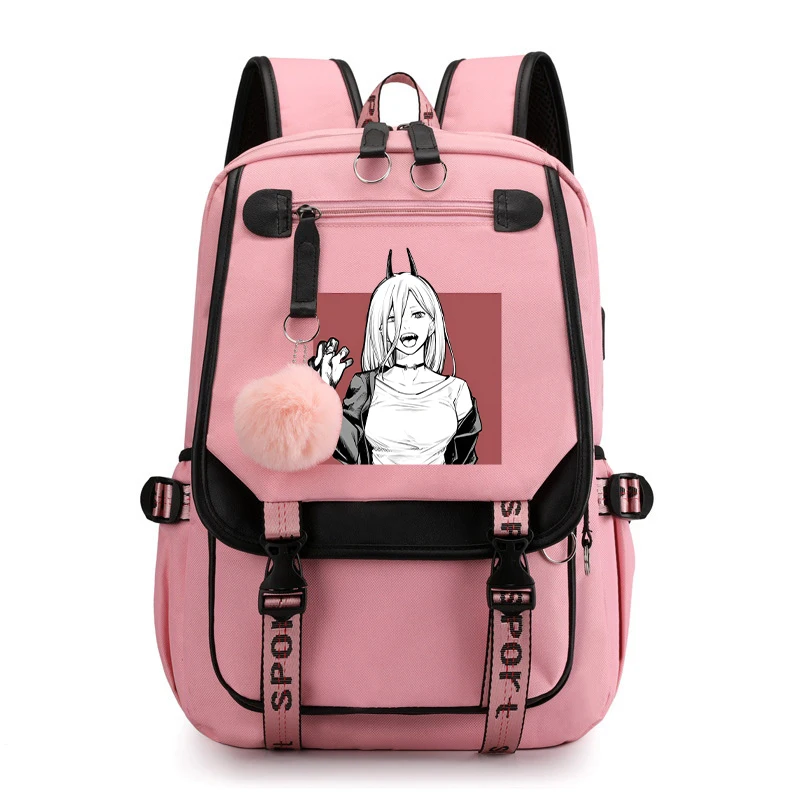 Fashion Backpack Hot Anime Power Printing Backpack Girls School Bags Women Men Travel Daily Backpack