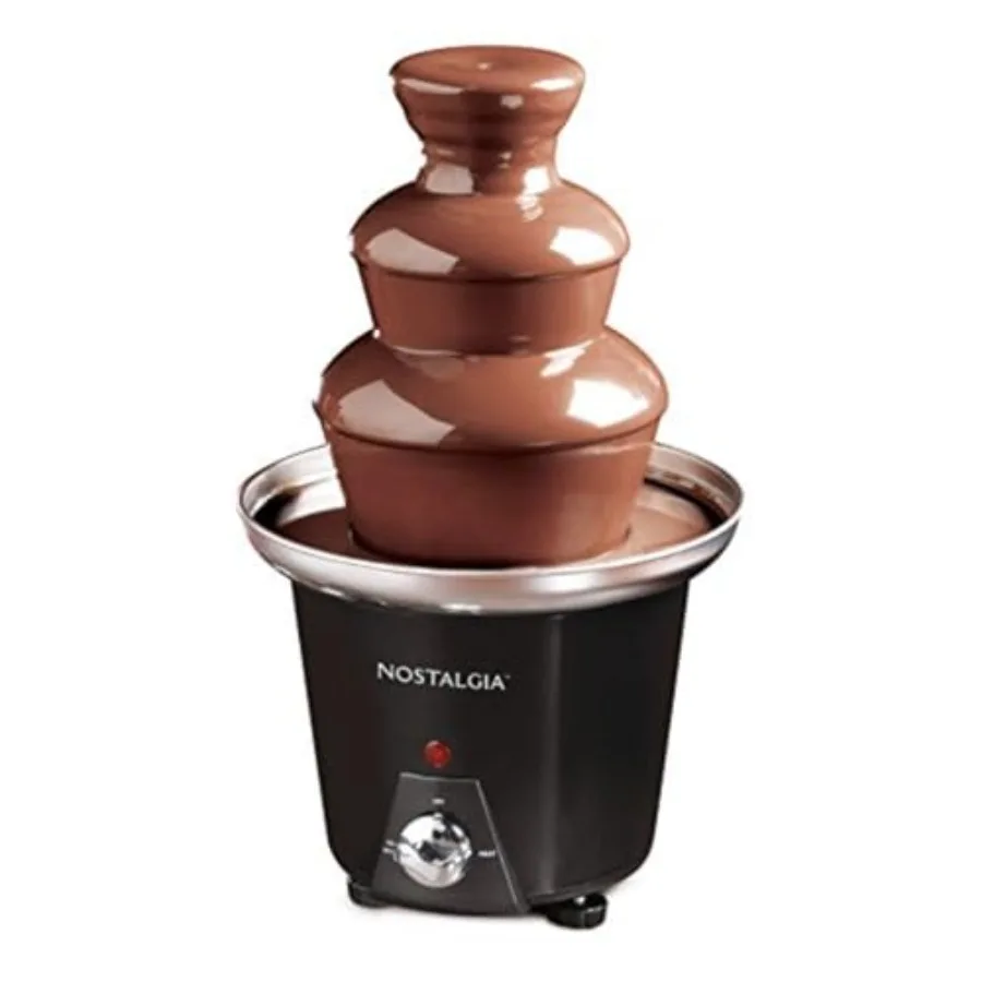 

Electric Chocolate Fondue Fountain Machine for Parties - Melts Cheese, Queso, Candy, and Liqueur - Dip Strawberries, Apple Wedg