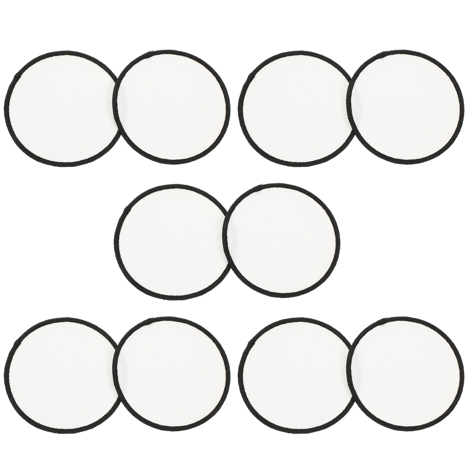

10pcs Blank Adhesive Embroidery Patches Heat Transfer Sublimation Cloth DIY Iron On Sewing Repair Decorative for Clothing White