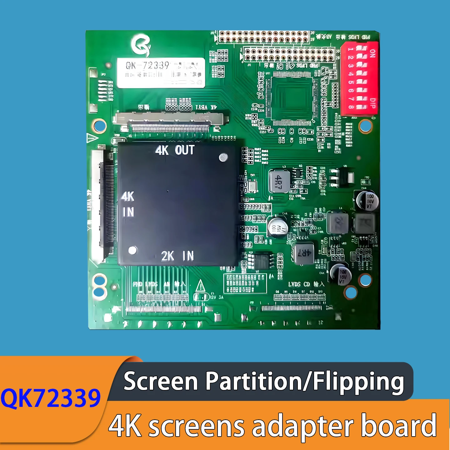 

QK-72339 ЖК-телевизор, оригинальный экран для машинного преобразования/перегородка, плата адаптера 3840*2160, поддерживает все экраны 4K