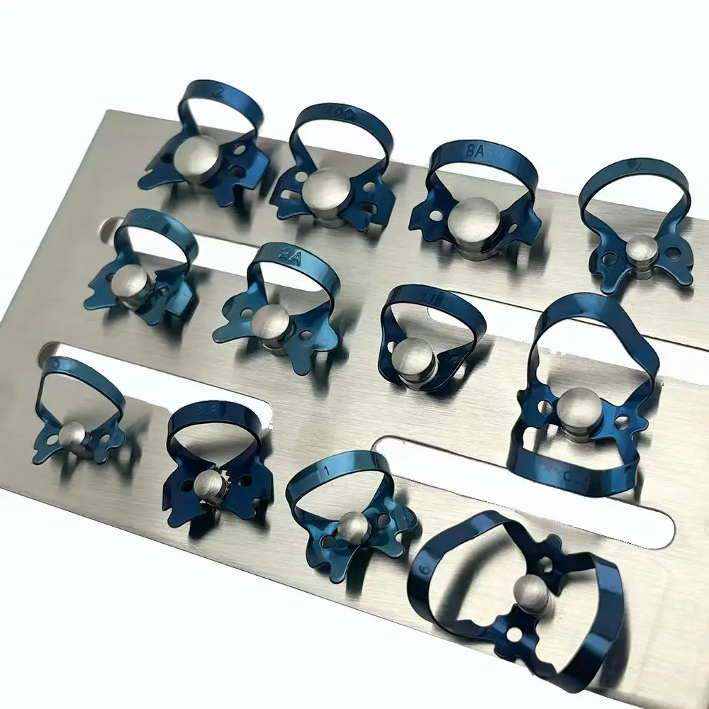 1 مجموعة الأسنان اللبية المطاط السد المشابك مقاطع ترميم السد المشبك الأسنان صينية من الفولاذ المقاوم للصدأ حامل معدات طبيب الأسنان #5