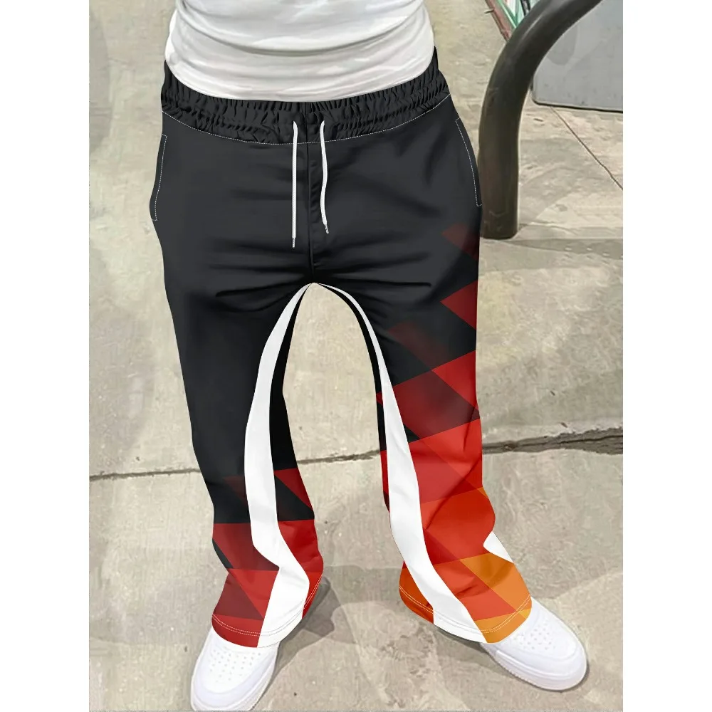 

Men's Trendy Hip - hop Style Casual Sweatpants Striking Flame Elements Paired with "RICH SOON" Eye - catching for Street Wear