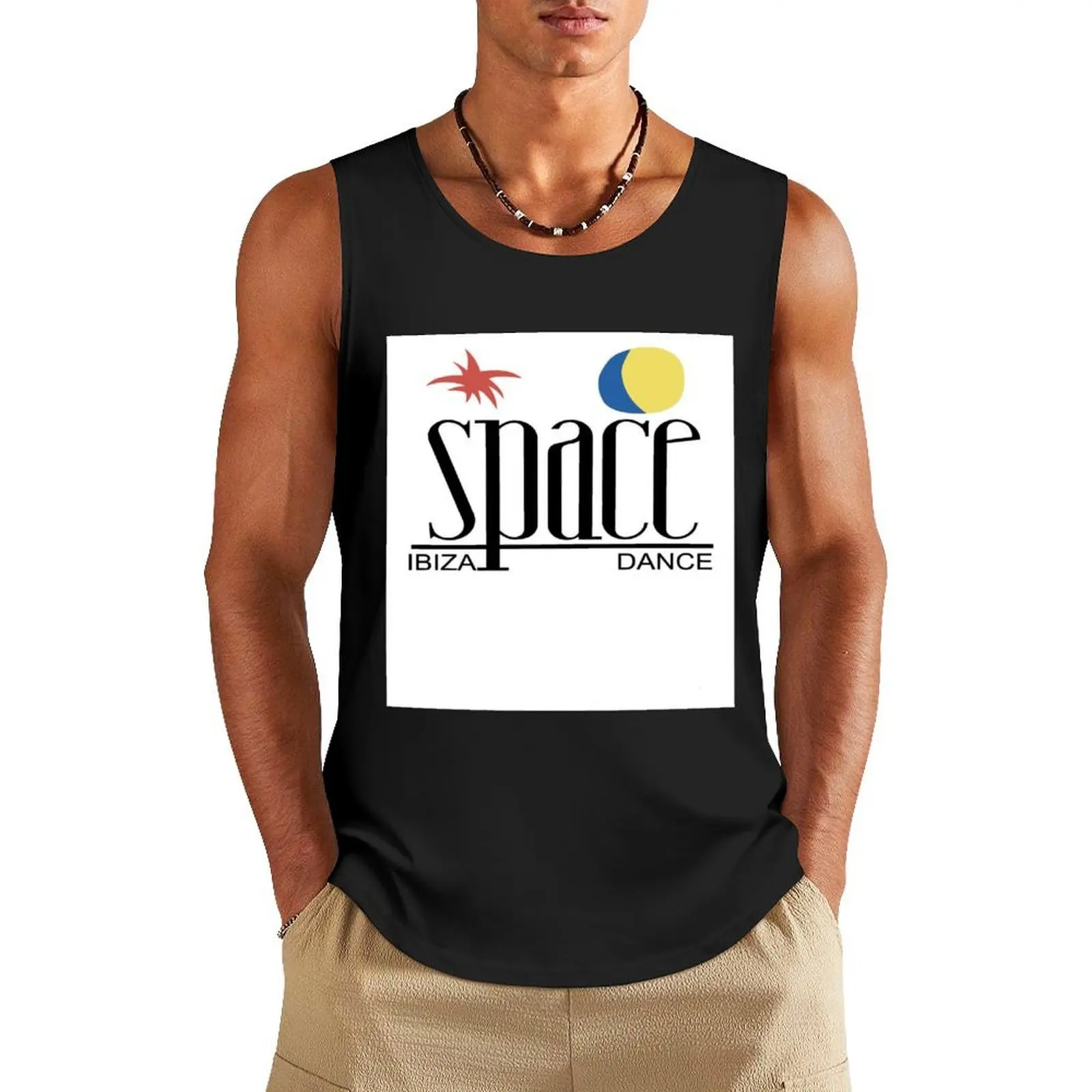 

Space Club Ibiza Tank Top men gym training weight vest gym shirts