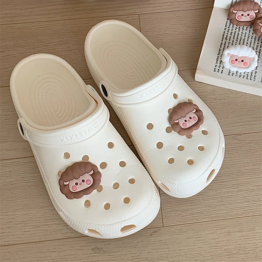 

Cool Slippers Sheep Little Cute Head Eva Comfortable Hole Lady Wear Cartoon Bag Shoes Summer Outside