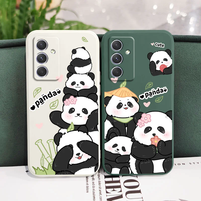 Panda House Phone Case For Samsung Galaxy A16 A06 A54 A34 A24 A14 A55 A35 A25 A15 A05 A05S A04 A04S A04E 4G 5G Cover