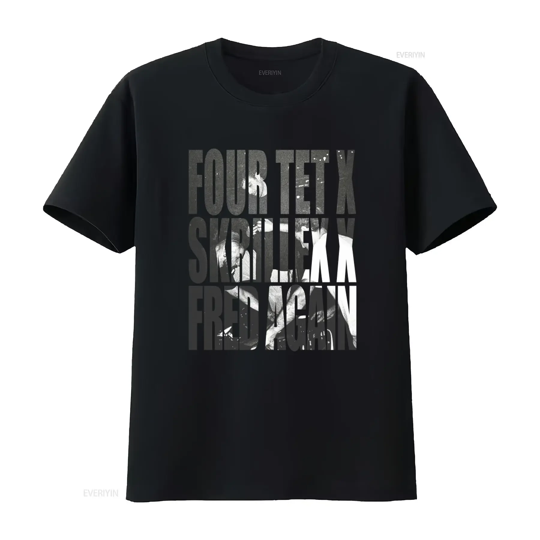 Camiseta Four Tet x Skrillex Fred Again EDM, Festival de Música Eletrônica, DJ Rave, Top Vintage, Estilo Casual, Streetwear Gráfico