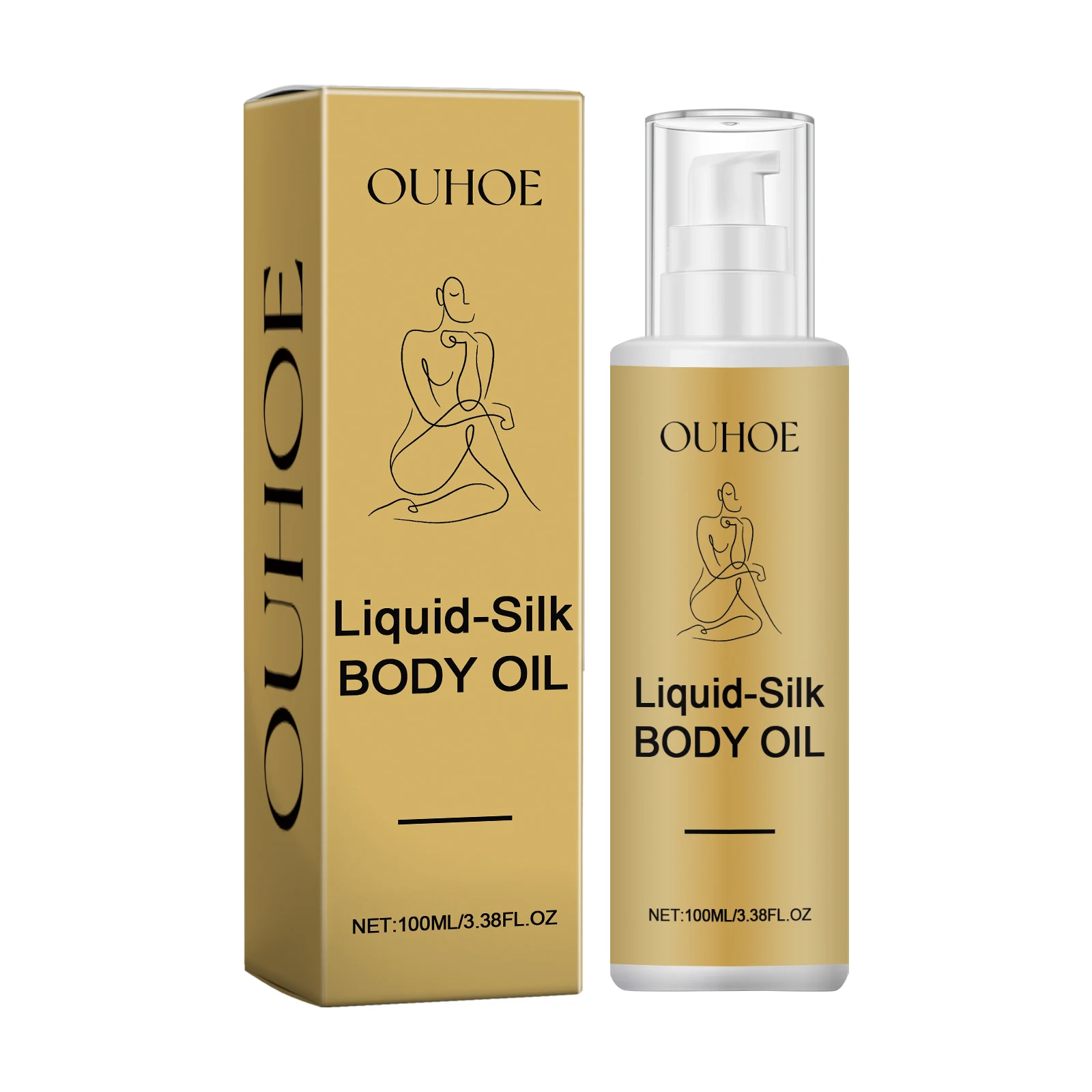

OUHOE Liquid Silk Body Essence Oil AntiWrinkle Hydrating Repair Chicken Skin Firming Beauty Body Care Oil 3pcs