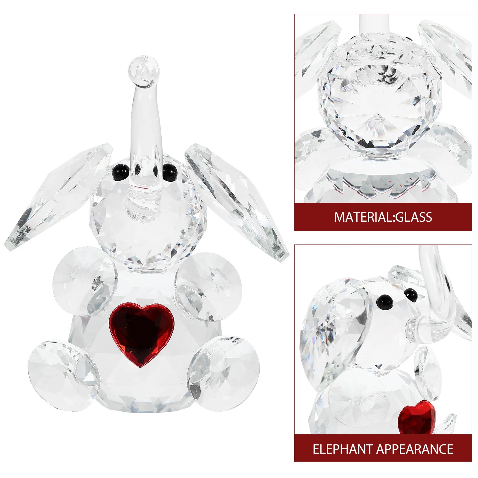 

Crystal Small Elephant Ornament Premium Glass Desktop Decor for Home Office Car Exquisite Animal Artwork Living Room Decoration