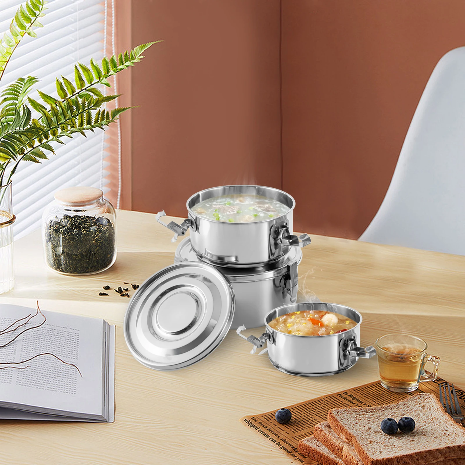 

304 Stainless Steel Cooking Pot Set Of Three For Home Restaurant Cook, Home Kitchenware