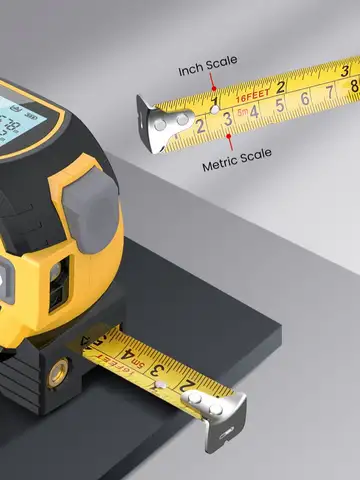 1pc Laser Tape Measure 3 In 1 Digital Tape Measure High Precision Laser Rangefinder Steel Tape Measure