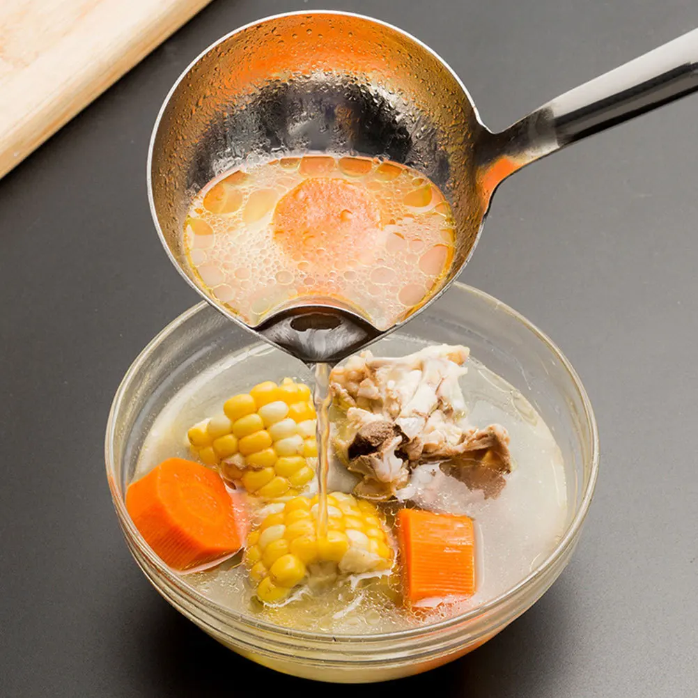 

10Cm Stainless Steel Grease Filter Spoon Long Handle Soup Ladle With Drainage Holes Oil Strainer For Home Kitchen Hotel