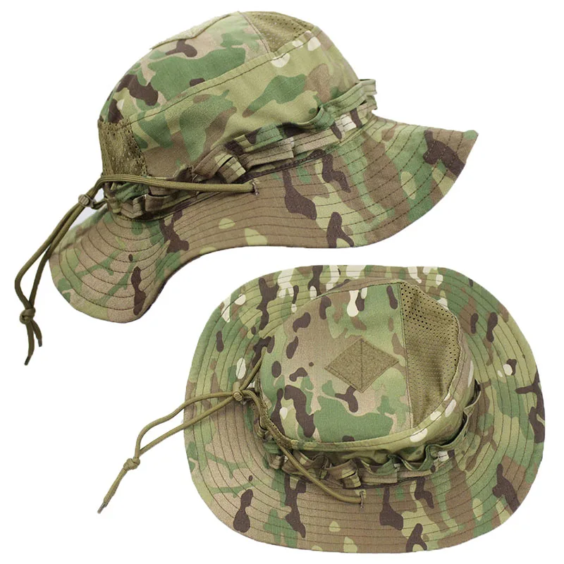 New Tactical Boonie Hat Cap Hunting Hiking Camping Camo Sunproof Hats Mens Headwear Outdoor Sports Fishing Hiking Hat