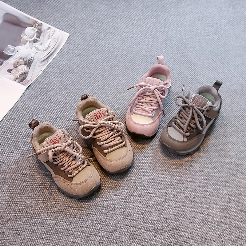 Kids Casual Shoes Soft Bottom Non-slip Children Sports Shoes Handsome Trend 2025 Autumn New Boys Girls Running Shoes Toes Capped