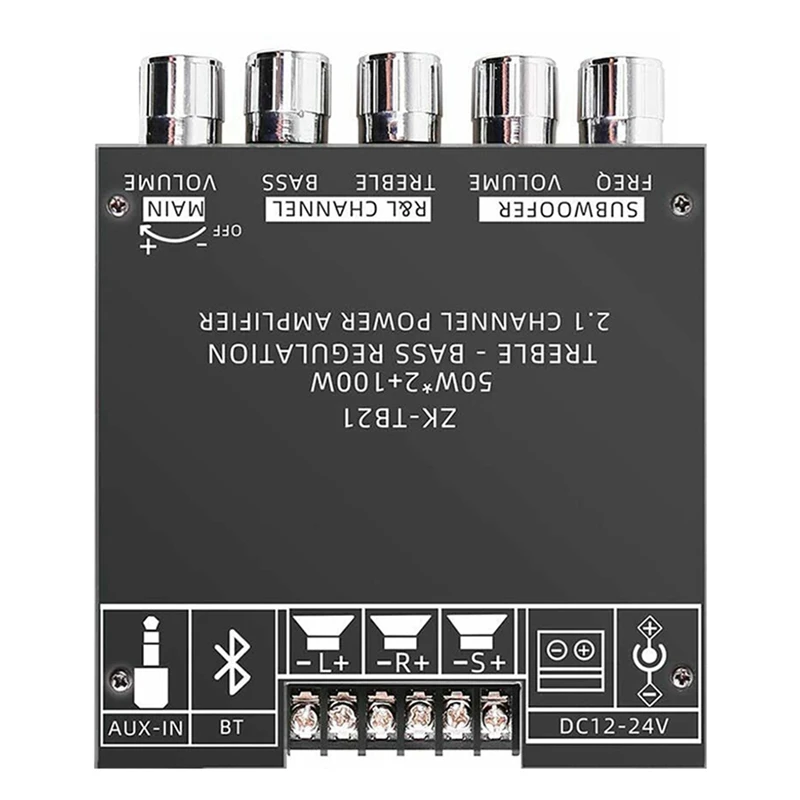 ZK-TB21 Bluetooth 5.0 Subwoofer Amplifier Board 50WX2+100W 2.1 Channel Power Audio Stereo Amplifier Board Bass AMP