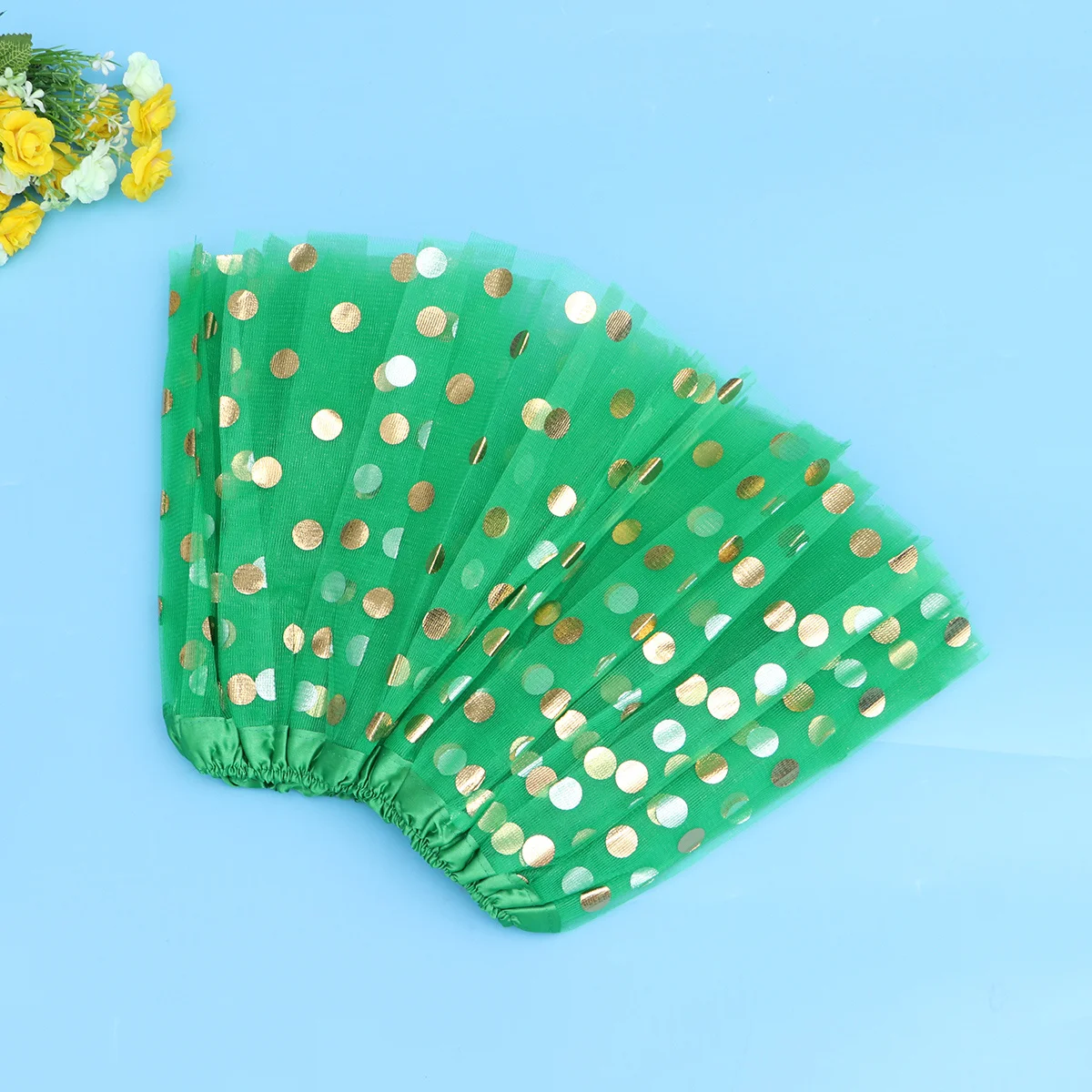 تنورة تول خضراء الطبقات للفتيات توتو تنورة الترتر منقط حفلة الرقص الباليه عطلة الأداء التنانير للفتيات #2