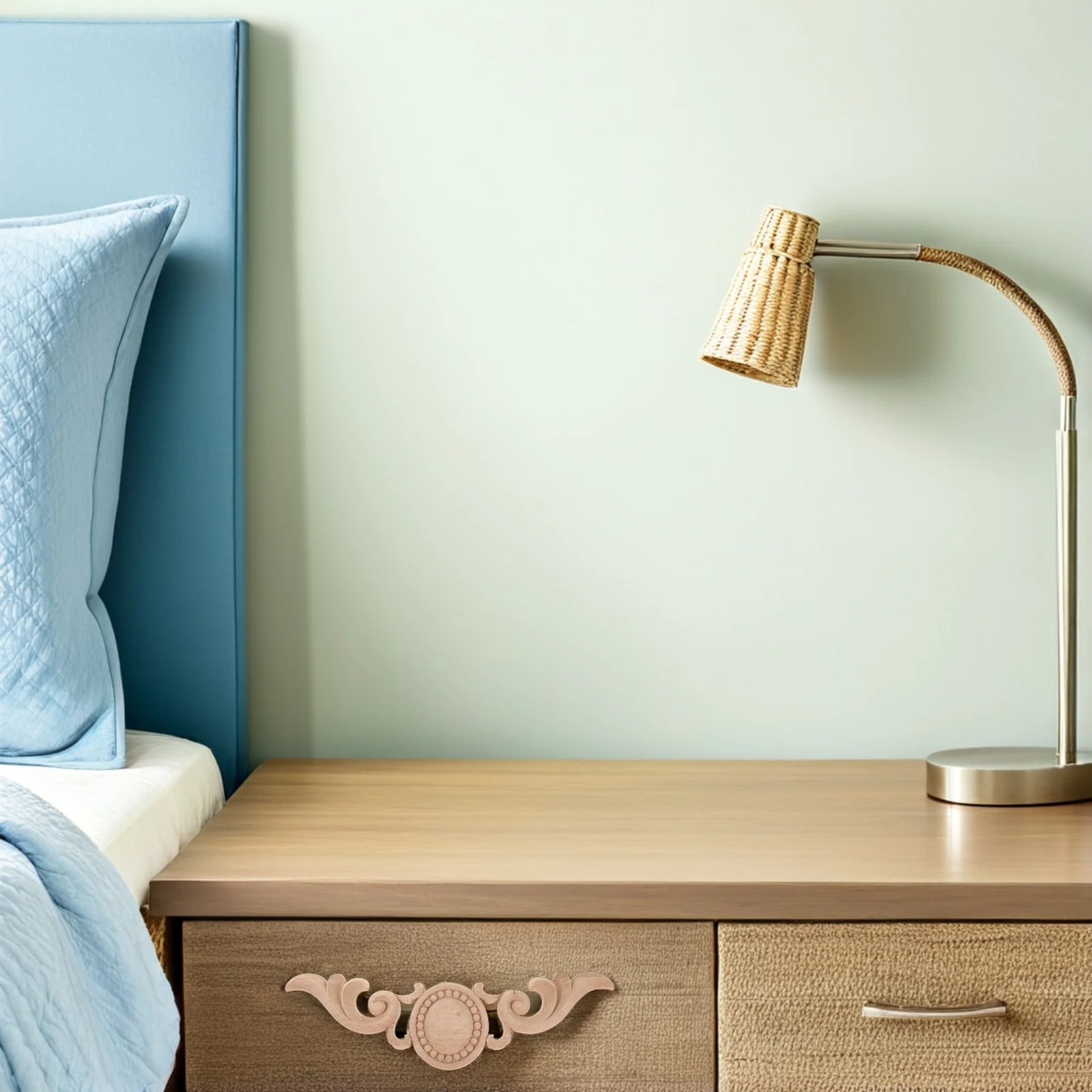 

2Pcs Wood Corner Furniture Appliques Carved Flower Decorative Onlays Wooden Embellishments for DIY Bed Cabinet Wardrobe