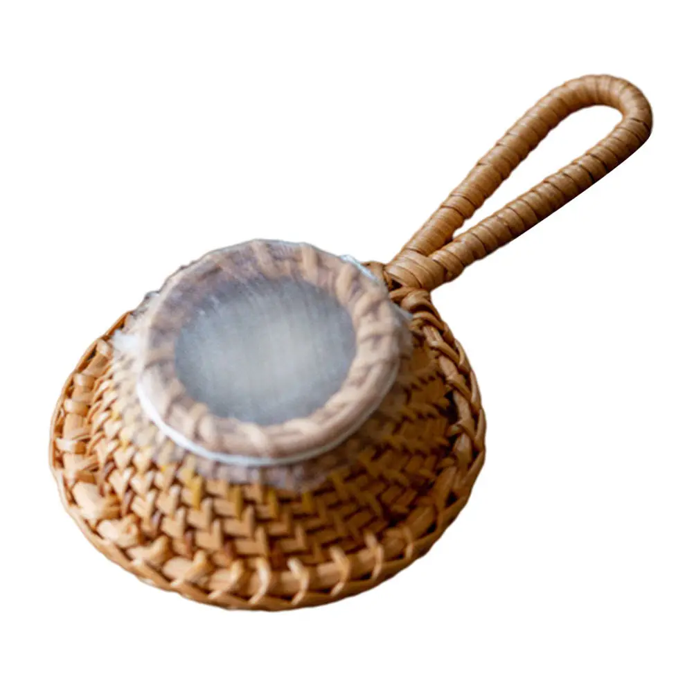 

Premium Rattan Tea Filter Comfortable Straining Black Oolong Green Chamomile Herbal Teas Flavoring Spices Home Office