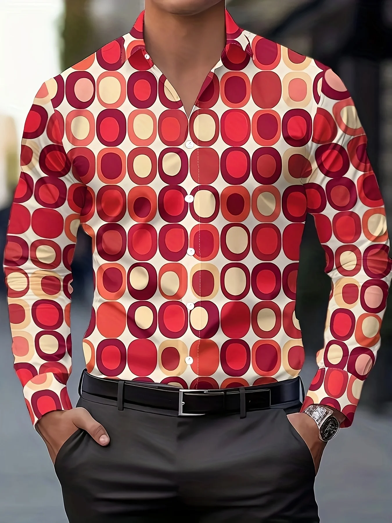 Men's Shirt Spring and Autumn New Long Sleeve Shirt with Turned Collar Fashion Design Elements Hawaiian Shirt 2025