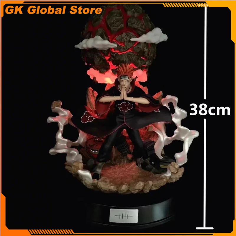 38cm nouveau Naruto Anime Figure douleur périphérique PVC modèle avancé lueur Statue décoration de bureau ornements cadeaux de noël jouets
