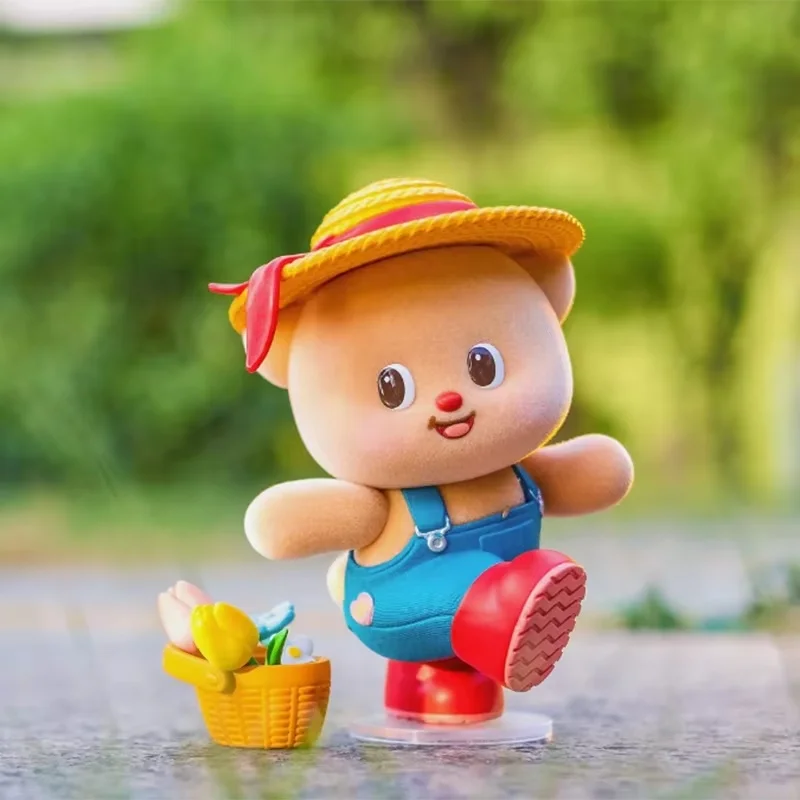 Butterbear Sweet Life Series Blind Box Doll Toys Action Figure Butterbear Flocking Figurines Desktop Kids Toy Girl Birthday Gift