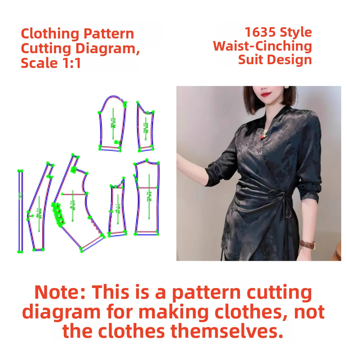 

Женское пальто с застежкой на талии, узор «сделай сам», 635 шагов, дизайн с поясом, домашний тканевый швейный проект из материкового Китая