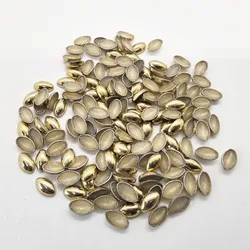 Oval Metal Studs for Bags Strass Hotfix, Garment Punk Decorative Rivets, Light Gold Iron on Spike Accessories, 144PCs, 8mm