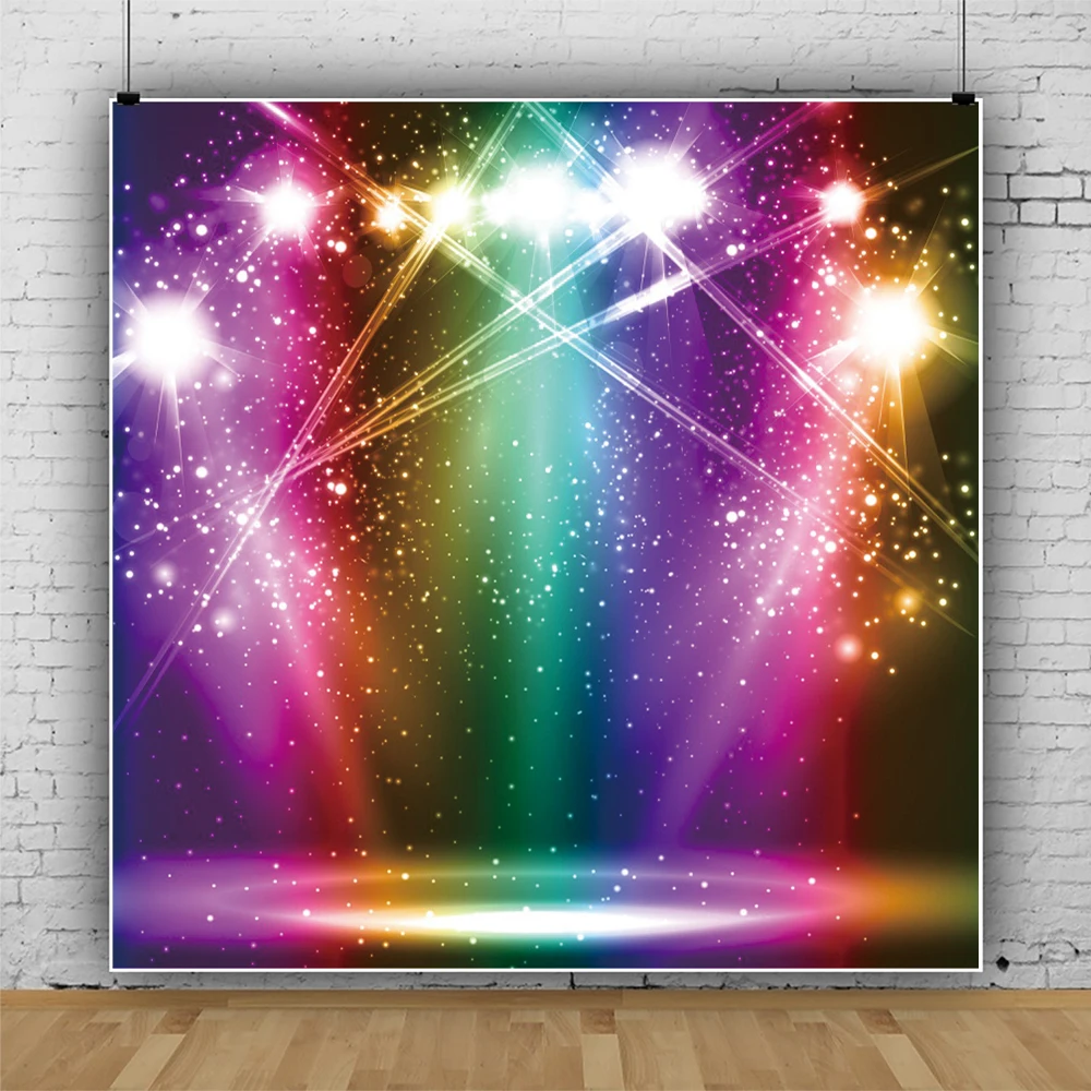 ديسكو حفلة رقص خلفية تحت عنوان عيد ميلاد مشرقة الأضواء الداخلية ديكور التصوير الدعائم أصدقاء صورة راية خلفية