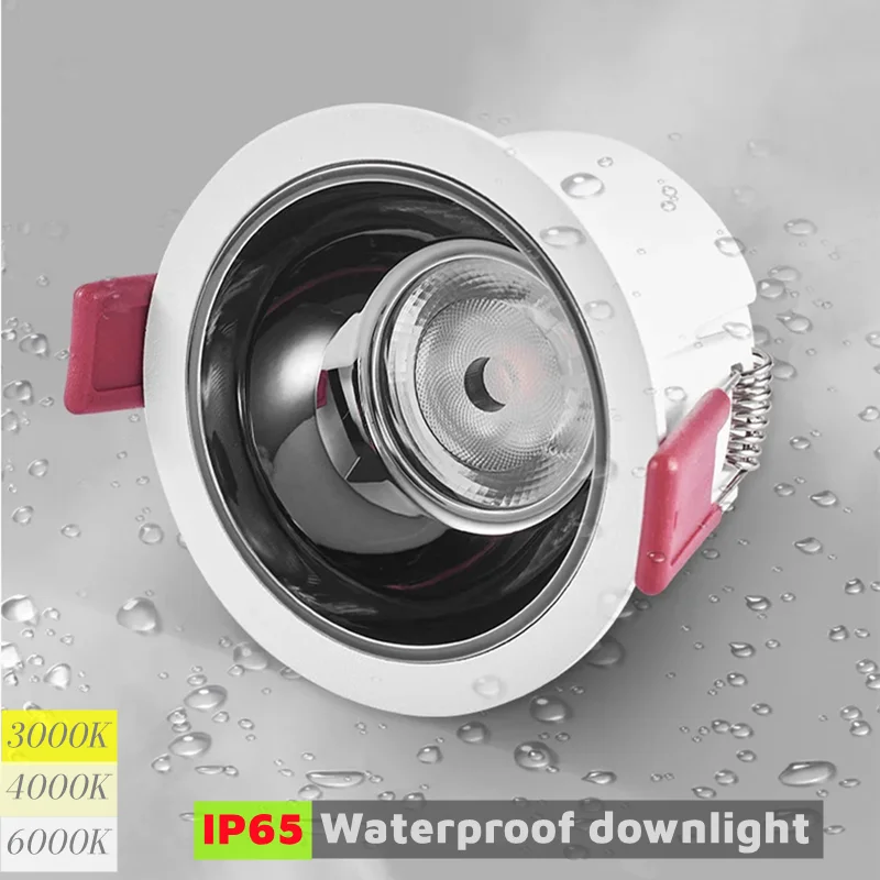 

ip65 waterproof downlight recessed spotlights LED ceiling anti-glare Bathroom kitchen balcony 7W9W12W15W 18WHousehold lighting