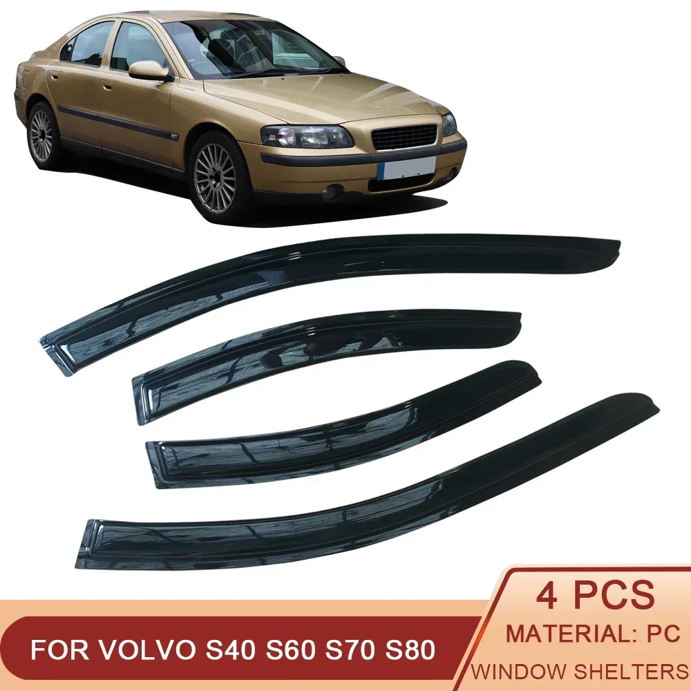 For VOLVO S40 S60 S70 S80 Car Side Window Visor Sun Rain Guard Shade Shield Shelter Protector Cover Frame Sticker Accessories