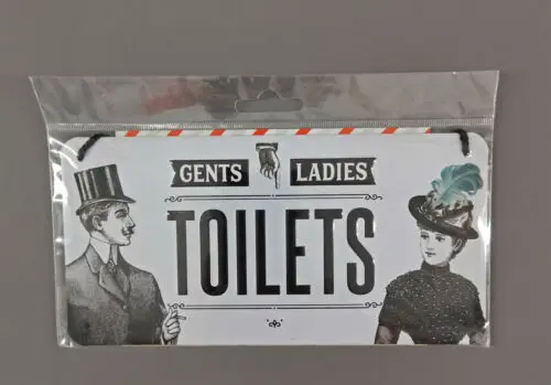 9974117-x Retro Vintage Panneau Métallique Toilettes Wc Ladys&gentlemen Toilets