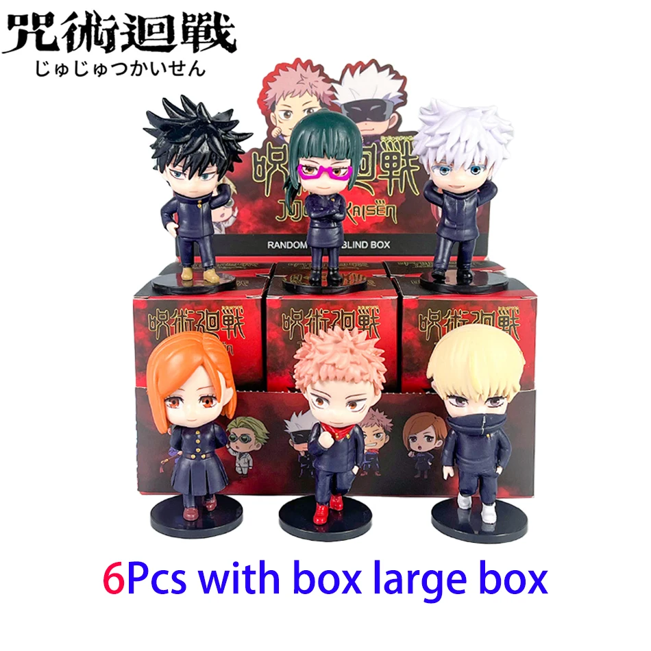 6 Stück/Set Jujutsu Kaisen Satoru Gojo Yuji Sammlung Anime-Figur Blind Box Kreative Personalisierte Statue Modell Überraschungs-Geschenkbox