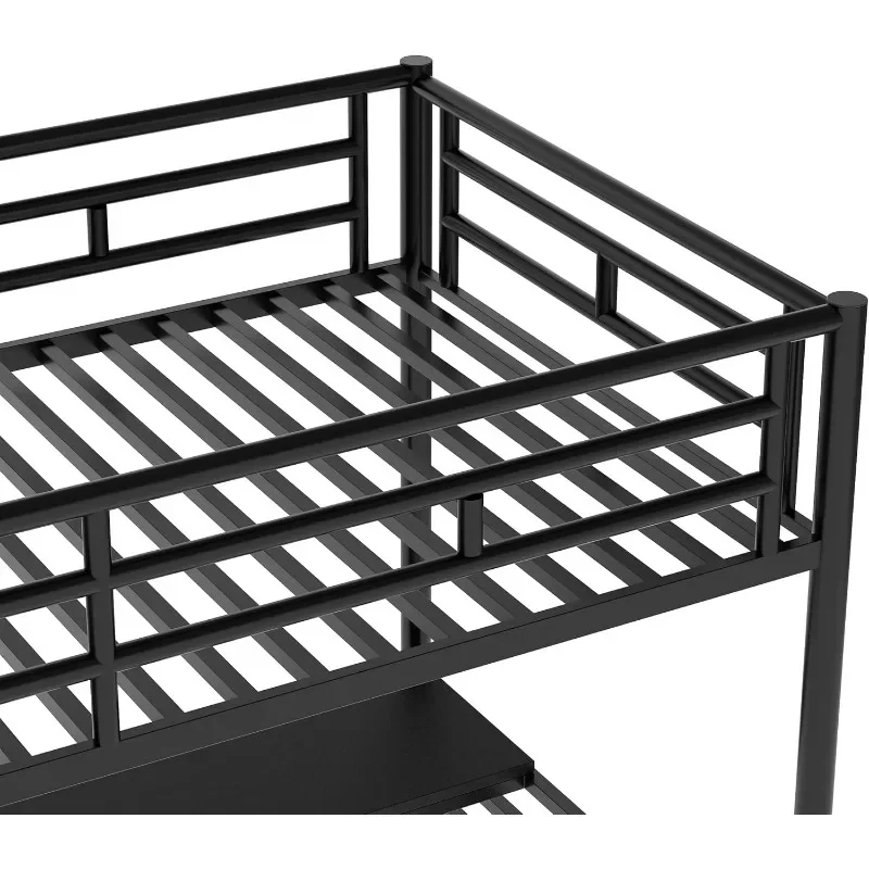 Etagen bett mit Schreibtisch und Stauraum treppe, Hochleistungs-Hochbett mit Leitplanken und langem Schreibtisch, Etagen bett für Kinder