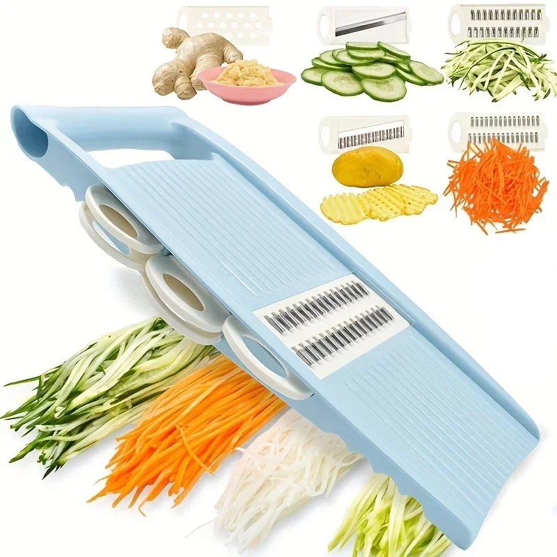 5 in 1 Multi-Function Food Chopper - Vegetable/Onion Chopper Kitchen Mandoline Slicer Practical Veggie Dicer Cutter for Home Use