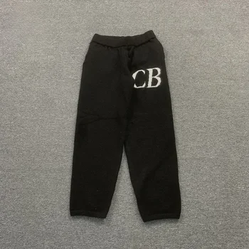 24ss 黒特大 CB ロゴウールパンツ最高品質のジャカードクルーネックニットメンズパンツ純粋な綿カジュアル女性のズボン