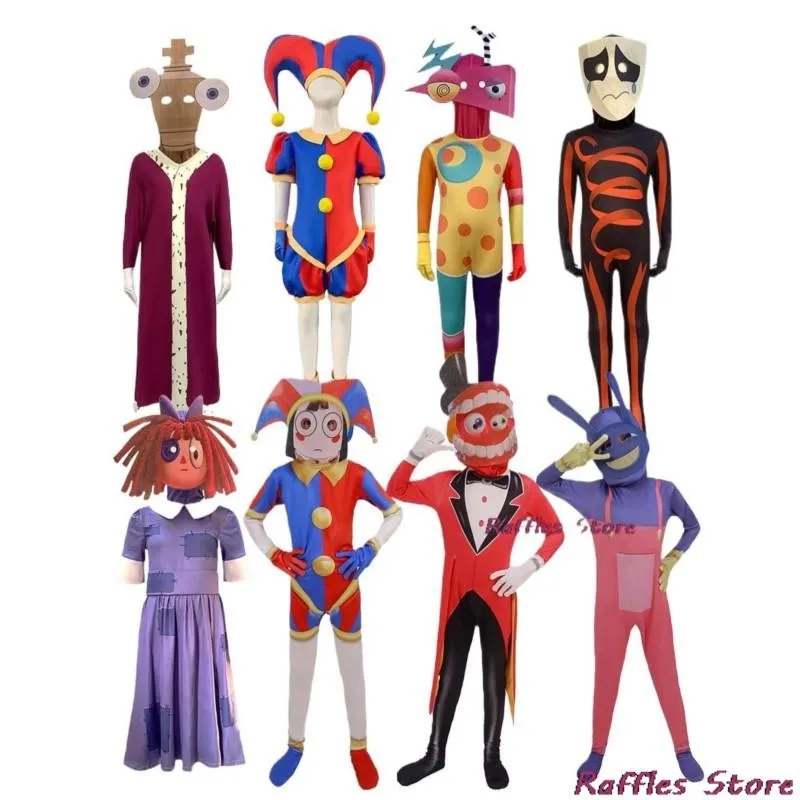 

Pomni Cosplay Costume Anime The Amazing Digital Circus Bodysuit for Kids Adult Clown Halloween Christmas Party Funny Outfits