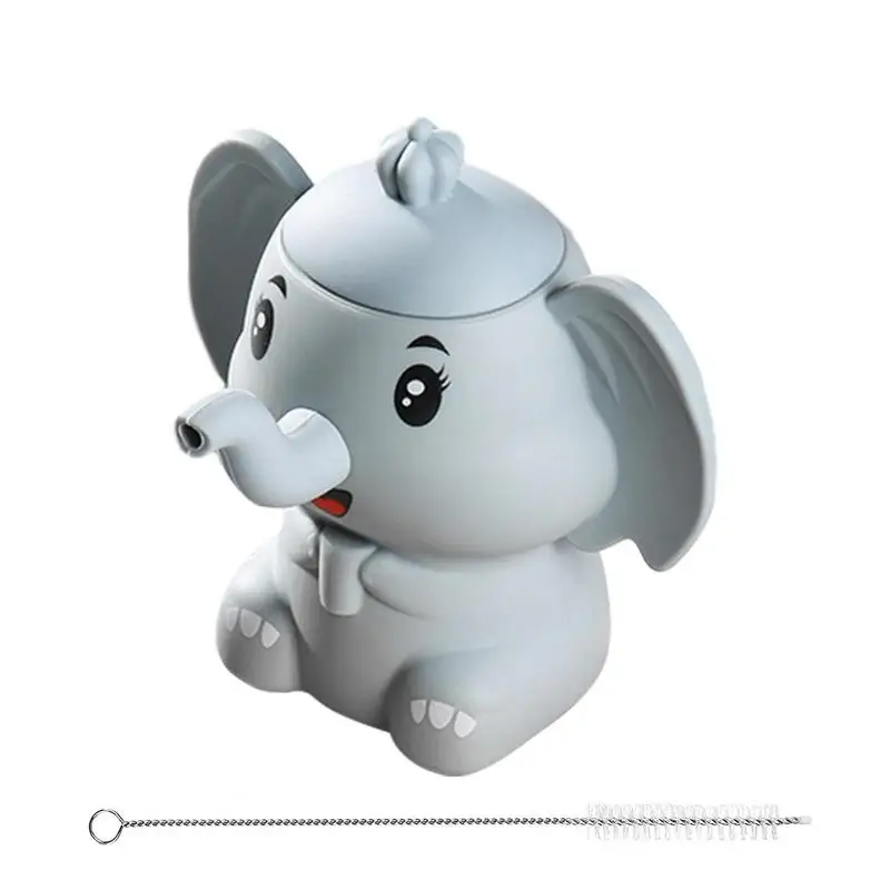 

Silicone Straw Cup Cartoon Creative Elephant Straw Cup Cute Silicone Bottle Shatter-Resistant Sippy Cup Food-Grade Training Cups