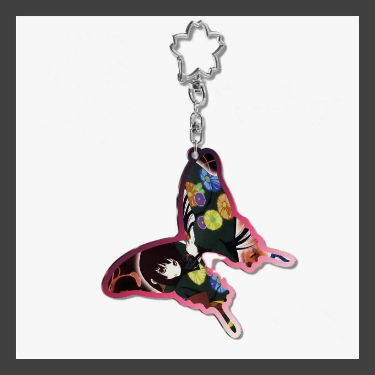 Enma Ai papillon Anime porte-clés femmes Jigoku Shoujo acrylique porte-clés homme porte-clés pendentif ornement accessoires ami cadeau