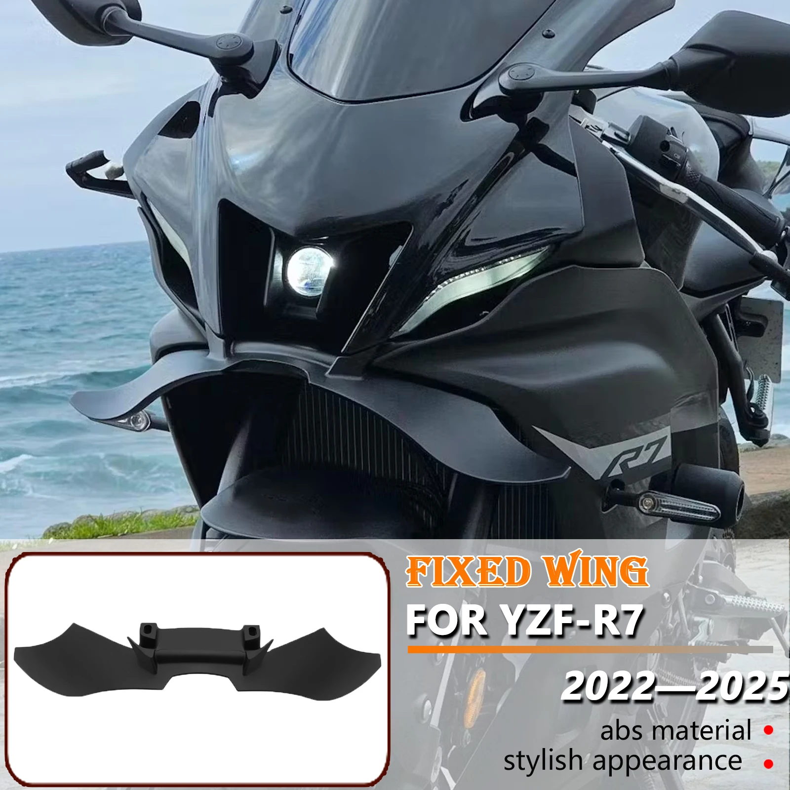 

Прижимная сила для мотоцикла, аэродинамическое крыло, комплект переднего спойлера, аксессуары, крыло GP для YAMAHA YZF-R7 yzf R7 2022-2024 2025
