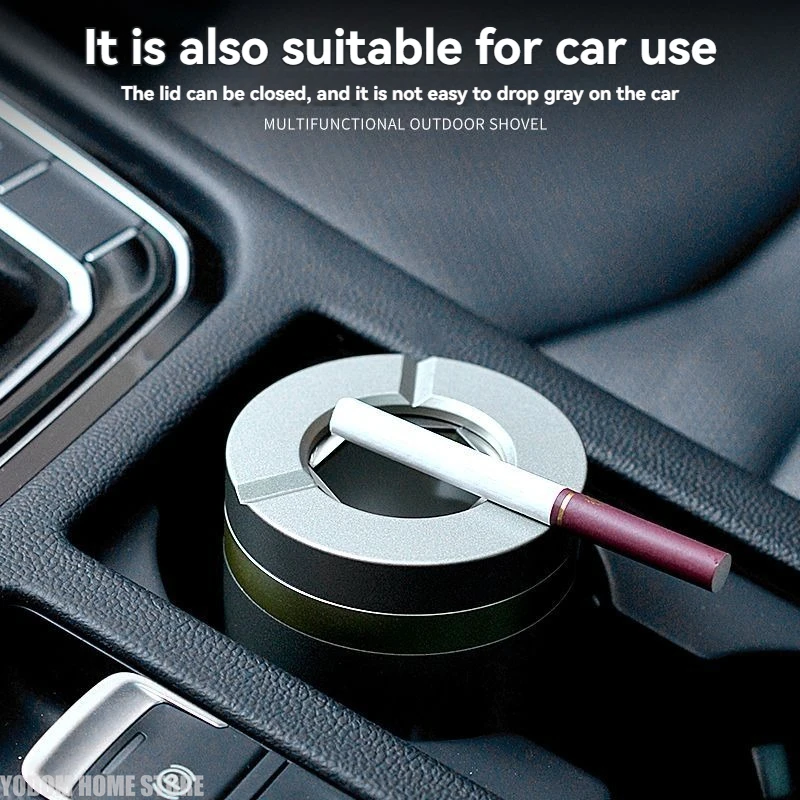 

High-grade Mechanical Rotation Ashtray with Lid Ash Tray Cigar Accessories Gadget Gift for Boyfriend