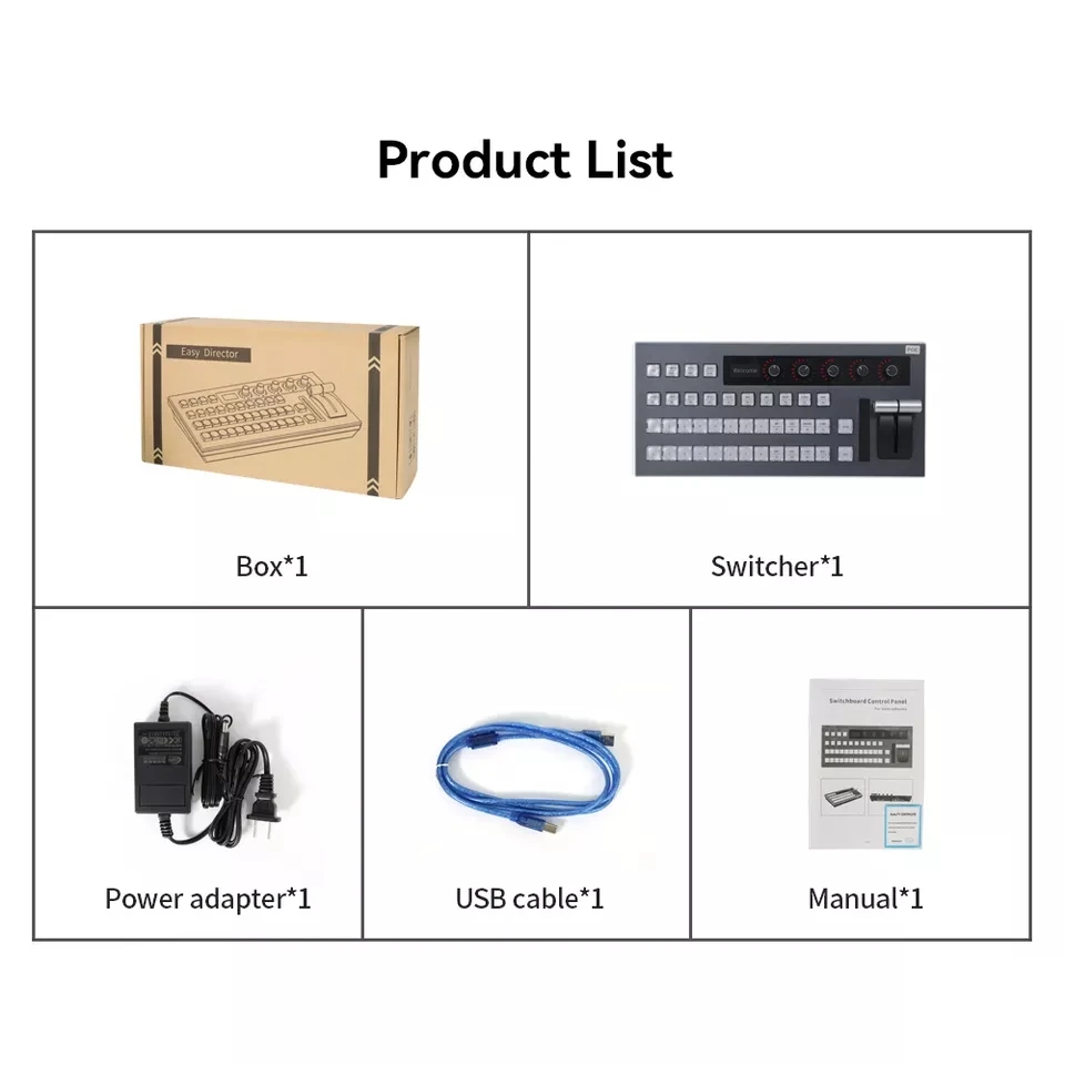 USB/LAN Live Streaming Switcher HD VMIX 12-Channel Digital Broadcasting Streaming Video Mixer vMix & A Switchboard Control Panel