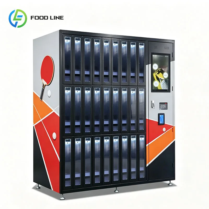 Table Tennis Paddle Vending Machine Smart Locker Ping Pong Ball Cabinet Touchscreen Multi Payment Customized