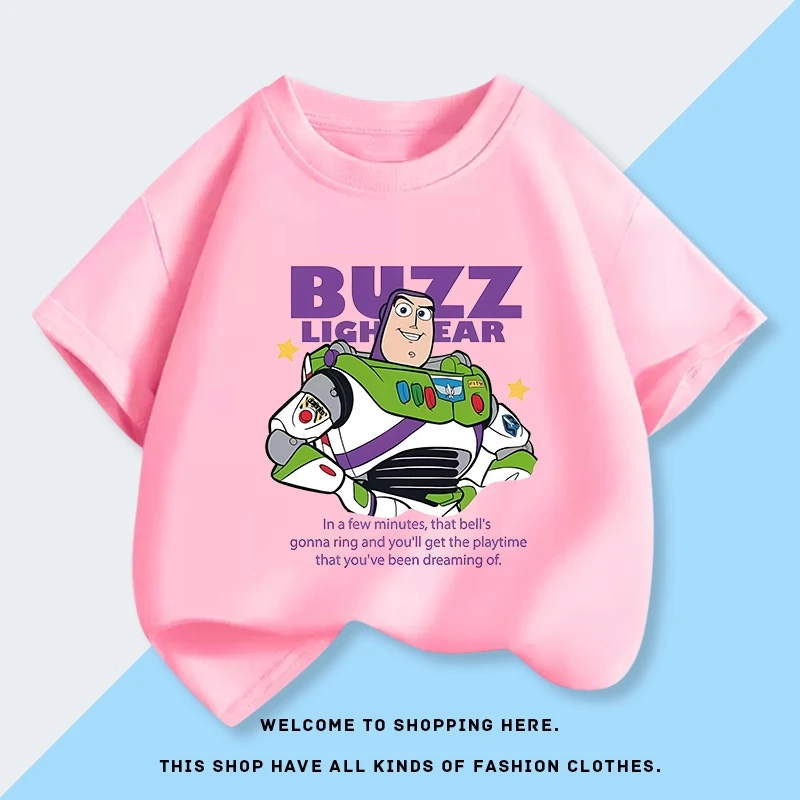 توي ستوري Buzz Lightyear العصرية الأولاد تي شيرت قصير الأكمام قميص جديد الصيف الأولاد القطن الخالص ملابس أطفال